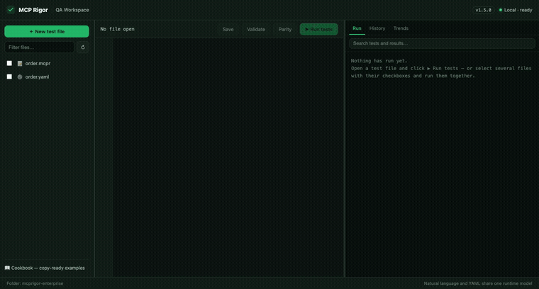 MCP Rigor visual QA workspace demo